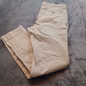 Duluth Trading Flex Ballroom Khakis Mens 34x34 Tan Stretch Slim Work Pants Beige